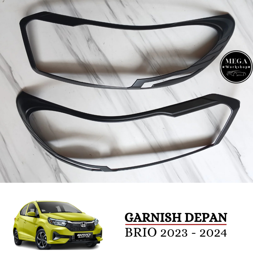 Cover Garnish Lampu Depan Mobil BRIO RS SATYA 2023 - 2024 HITAM