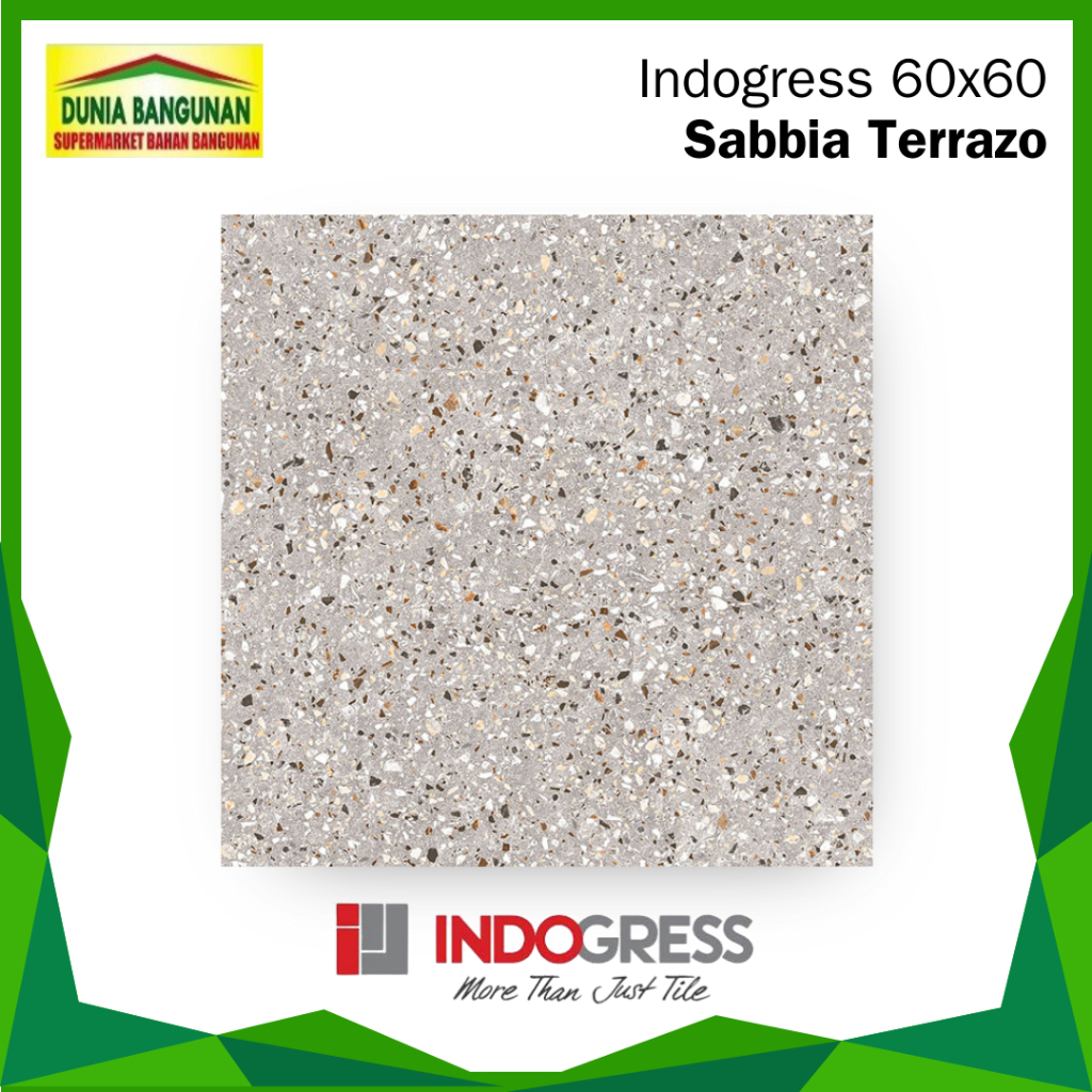 Granit 60x60 Indogress Sabia Terrazzo Granit Matt Kasar / Granit Lantai / Granit Lantai Kamar Mandi 