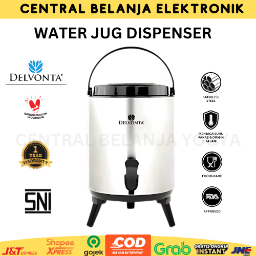 DELVONTA WATER JUG DISPENSER STAINLESS STEEL AIR PANAS DAN DINGIN | DELVONTA