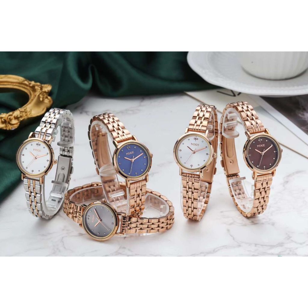 MK MIKE JAM TANGAN WANITA RANTAI/FREEBOX+BATTERAI CADANGAN/8301