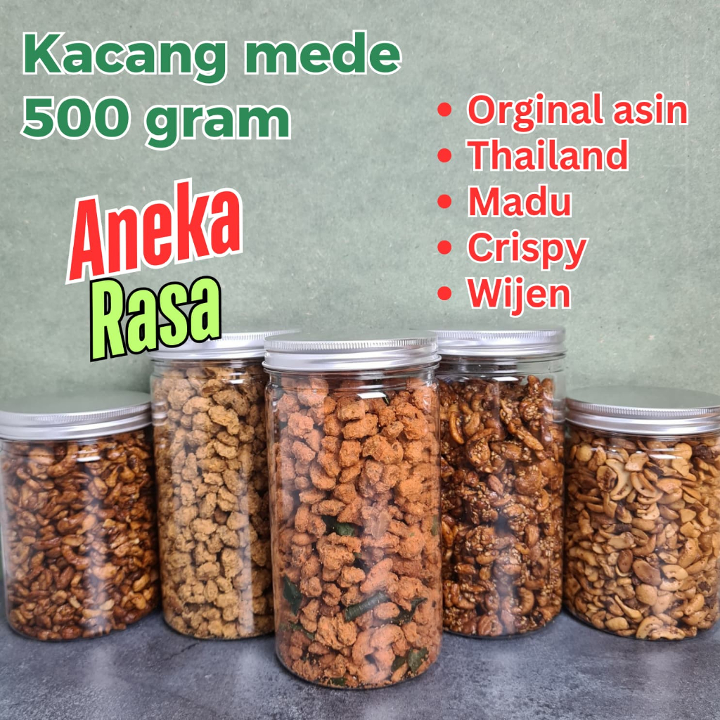 

Kacang mede / mete patahan rasa original asin / Thailand / Madu / Wijen Toples 500 gram