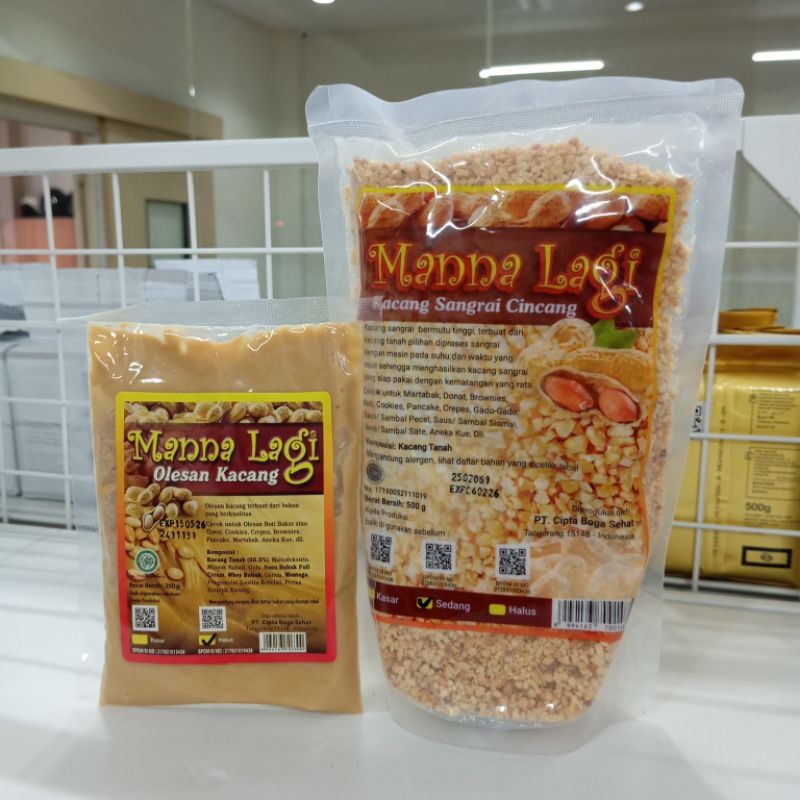 

Manna Lagi Kacang Tanah Sangrai Cincang 500g Selai Peanut Taburan Hiasan Kue Cake Roti Nougat