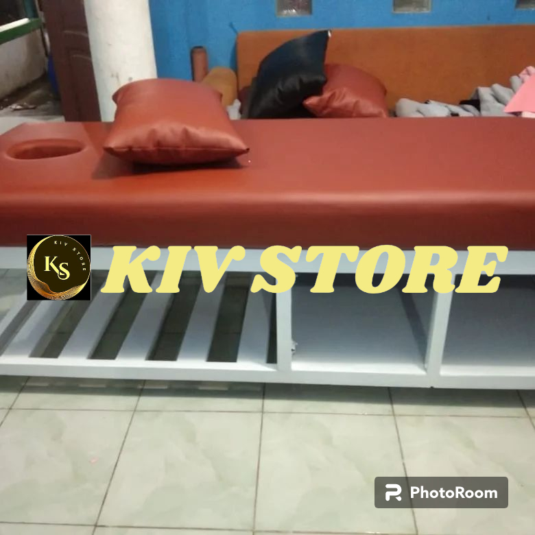 BED MASSAGE 1 LOKER RANGKA KAYU JATI LANDA