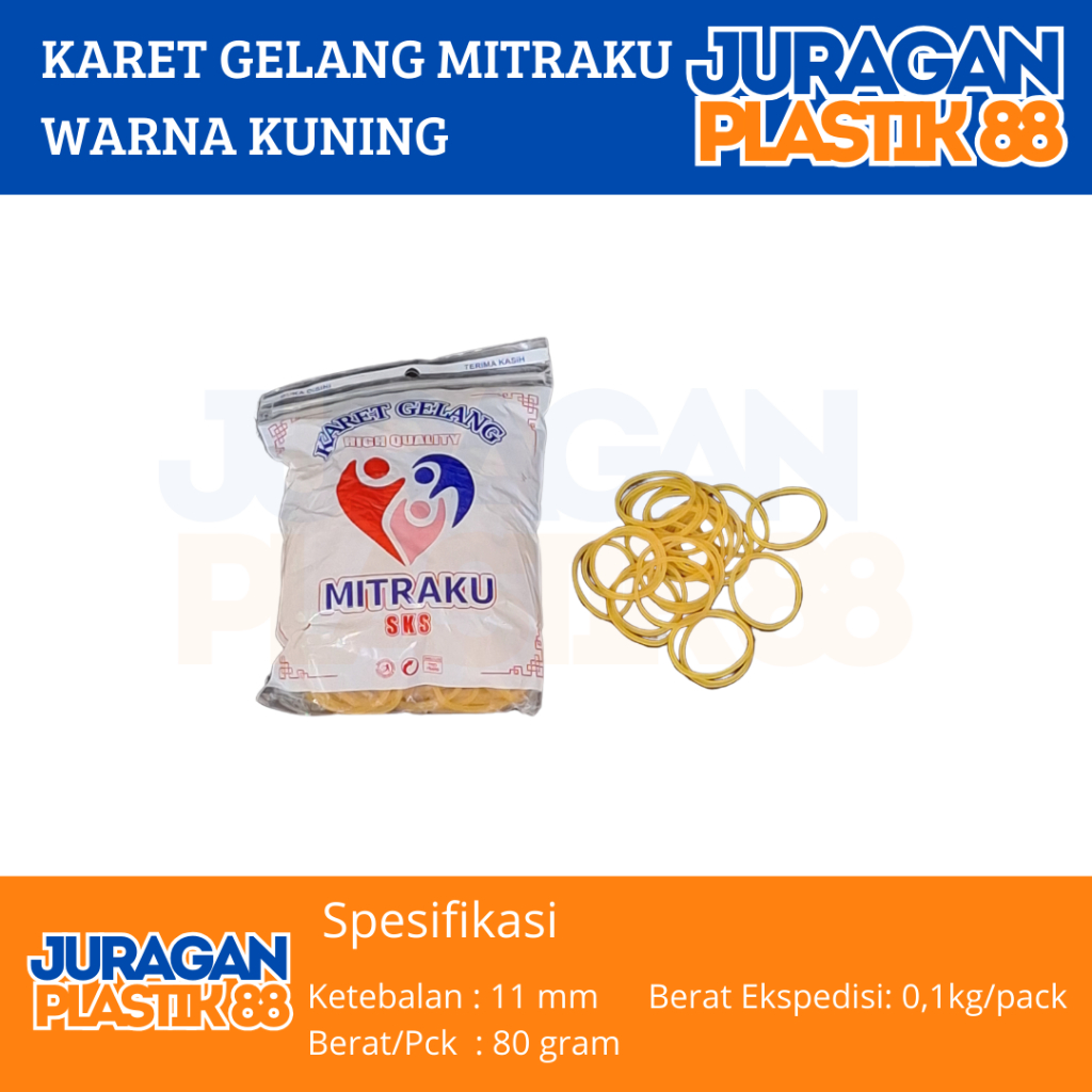

Karet Gelang Mitraku 80gr | Karet Ikat Warna Kuning 11mm 80gr