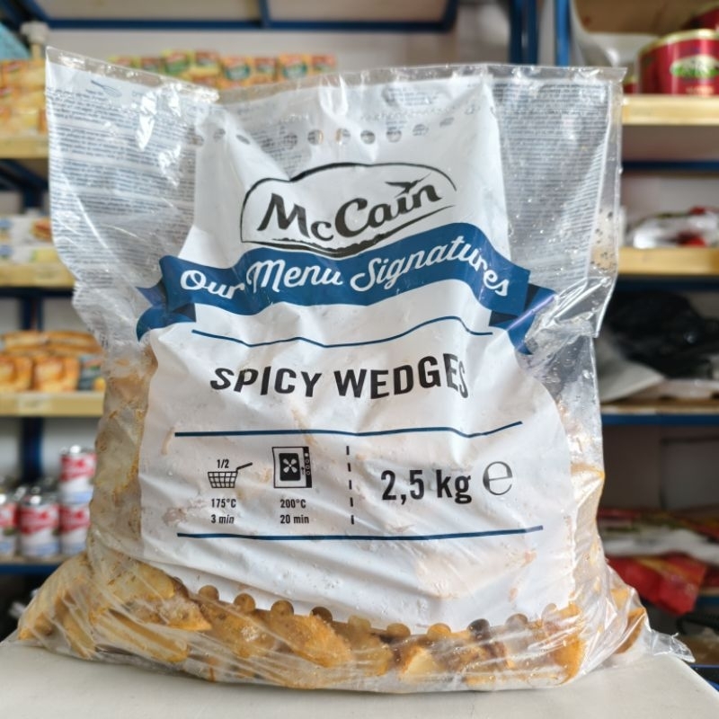 

Mc Cain Spicy Wedges 2,5Kg / Kentang Wedges Mc Cain 2,5Kg / Kentang Mc Cain Wedges / French Fries Wedges 2,5Kg