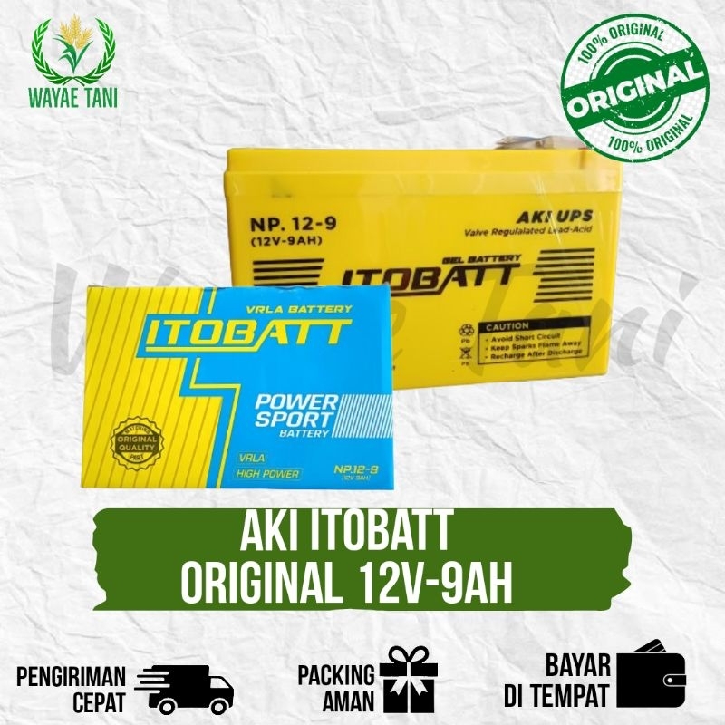 Aki Kering Tangki Elektrik 12V/9AH UPS dan Stabilizer Aki Selis NP.12-9 Resmi Dari Itobatt Bergarans