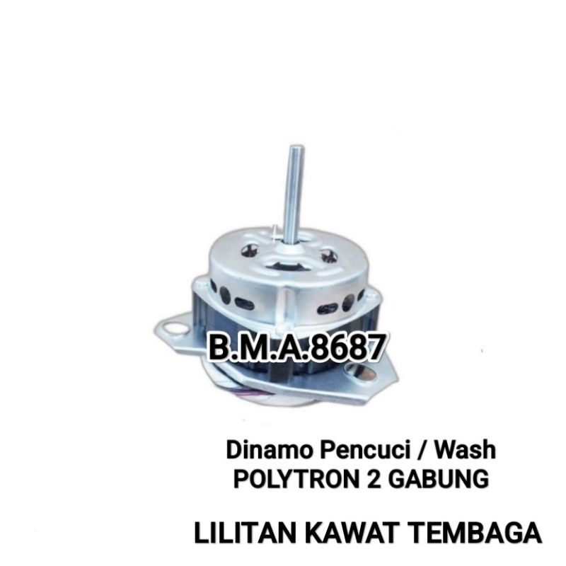 Dinamo Pencuci Mesin Cuci POLYTRON 2 Tabung 8 Kg Motor Wash Penggiling Penggilas Washing Politron Li