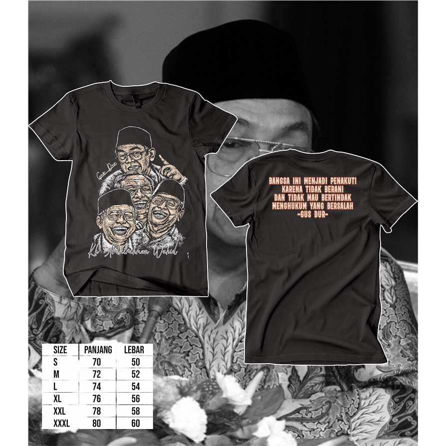 TSHIRT GUS DUR (KH ABDULRAHMAN WAHID) SCRIBLE ART