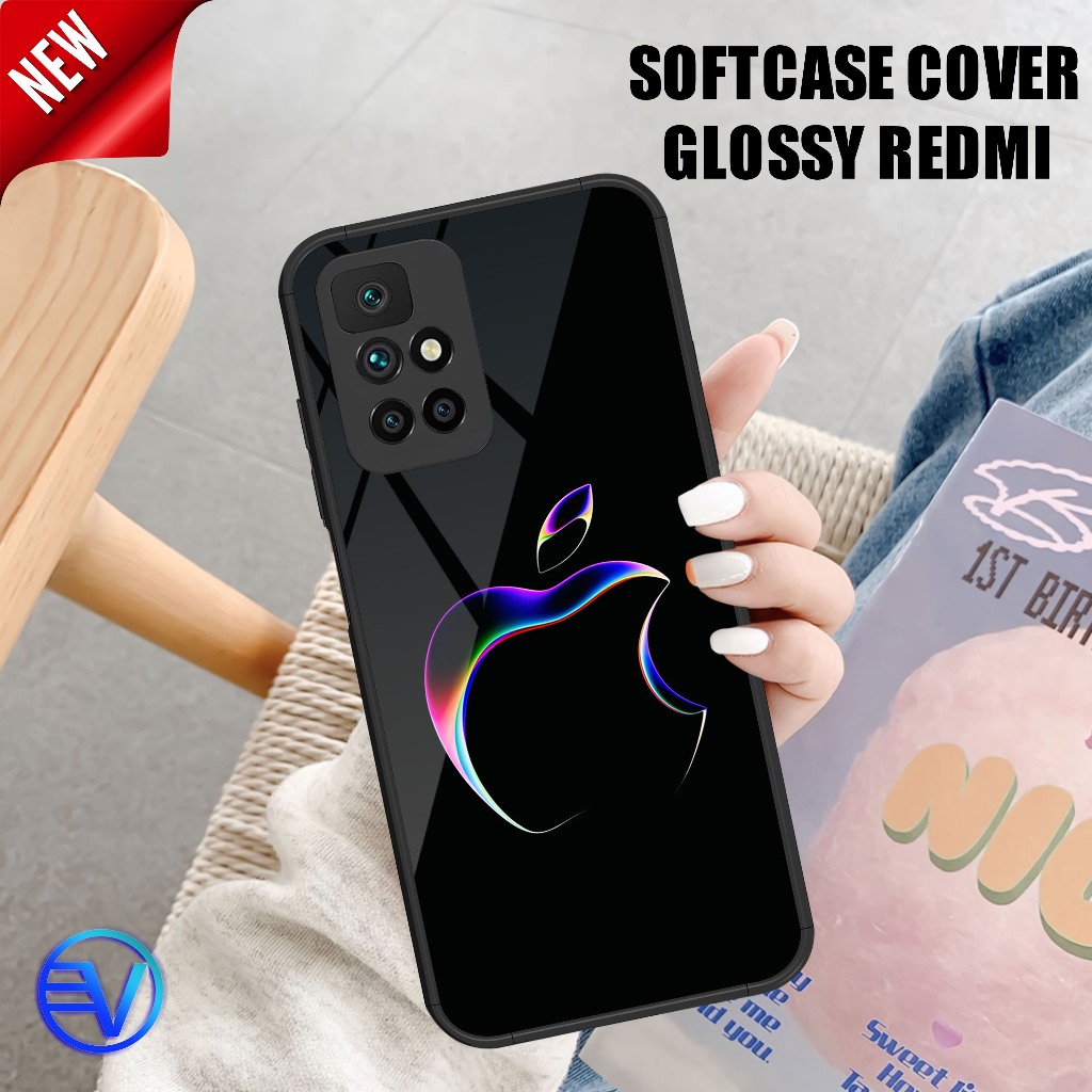 [ GT34 LOGO IPHONE ] Softcase REDMI 10 4G/10 5G/12 4G/12C/13/13C/9C/10A/POCO C65 Case Kilau Mirror S