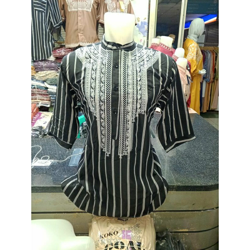 KURTA motif salur bahan katun toyobo