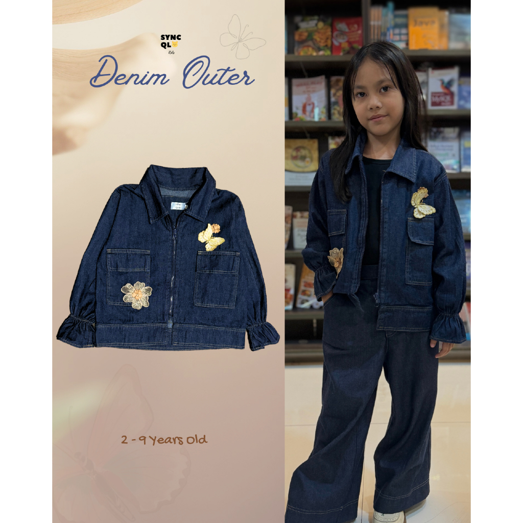 Syncqlokids Denim Outer / Jaket  Anak Perempuan (Girls)