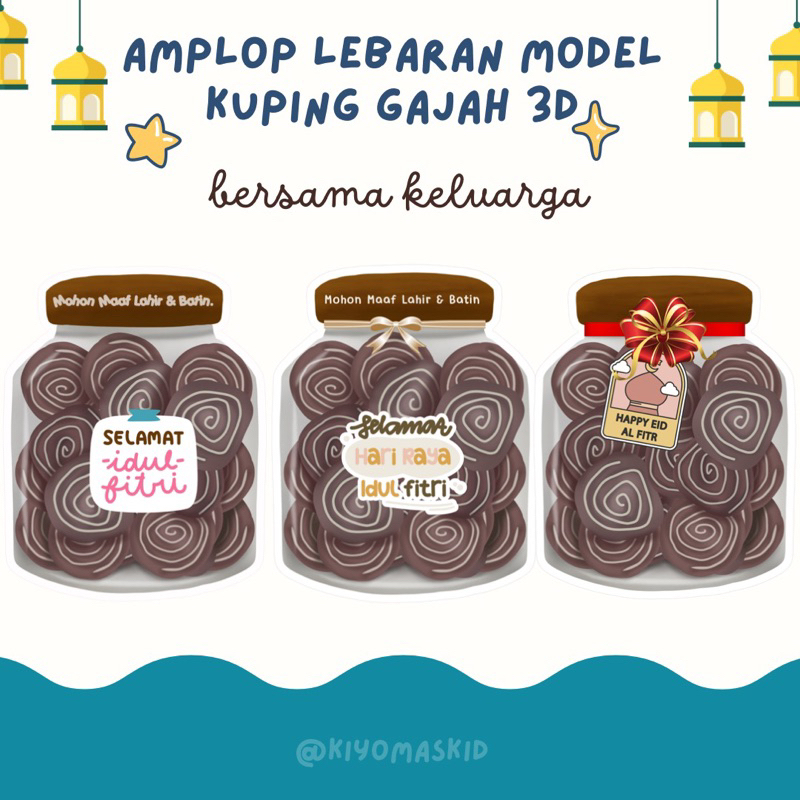 

(A12) Amplop Lebaran Model Kuping Gajah 3D/Amplop Lebaran Unik Terbaru 2025/Amplop Idul Fitri/Amplop Kue Kering Lebaran