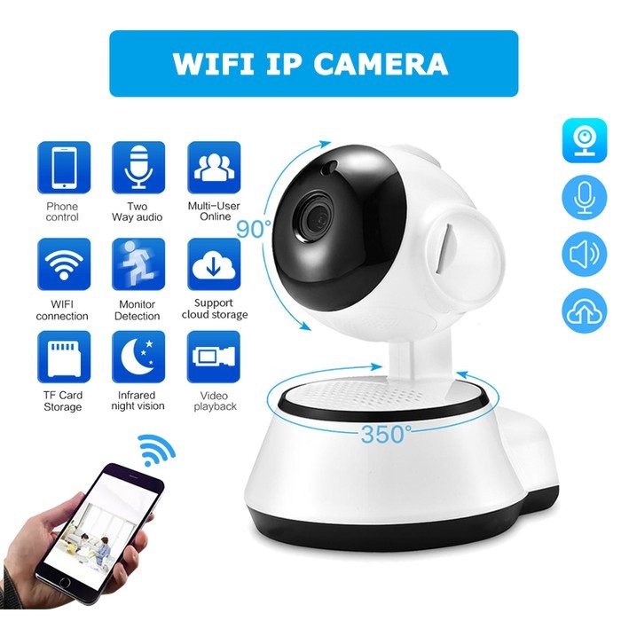 Smart Camera Wifi V380 Q6 HD1080P Wireless Mini IP CCTV - cctv mini sambung ke hp - kamera cctv mini
