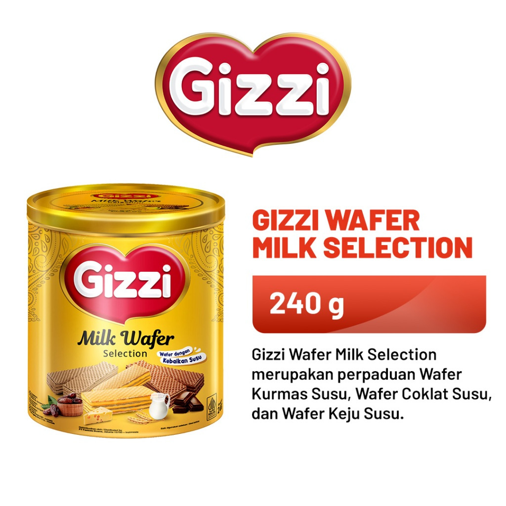 

GIZZI MILK WAFER 240GR KALENG (PCS)/wafer enak dan murah