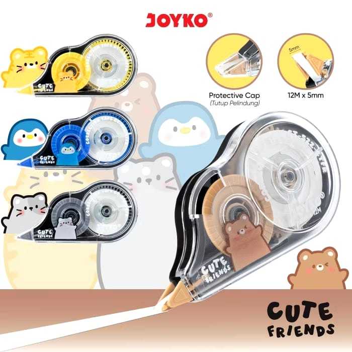 

[12pcs] Pita Koreksi Correction Tape Joyko CT-522/CT-522PTL/CT-522MYD/CT-522SWDS Pastel Color