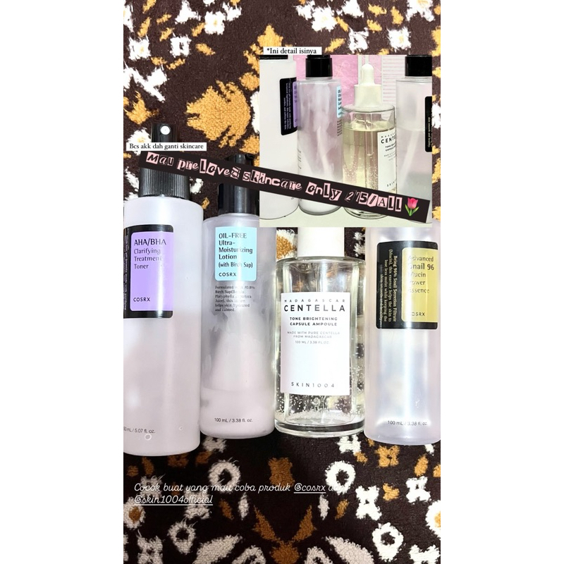 preloved skincare cosrx & skin1004 take all