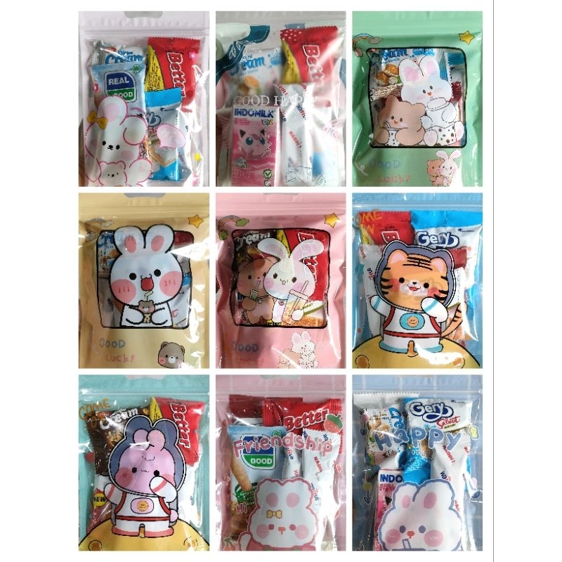{isi 10} Plastik Snack Lucu, Ziplock Plastik Snack, Plastik Snack Klip, Plastik Snack kekinian, Plas