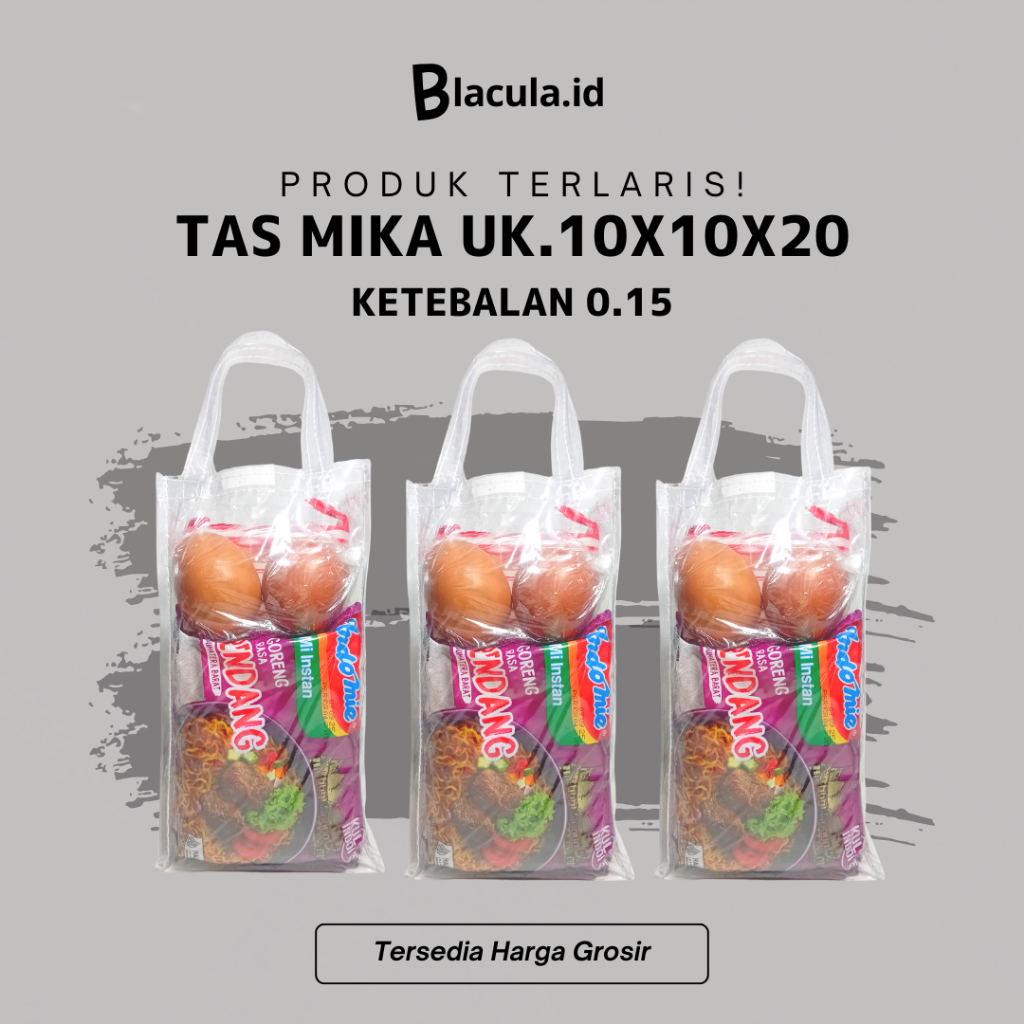 

Tas Mika 10x10x20 Ketebalan 0.15mm | Tas Mika Transparan / Tas Hampers / Tas Souvenir / Tas Kue Kering / Tas Ultah Anak