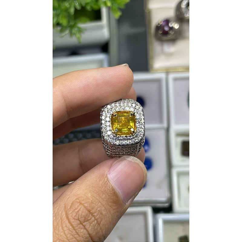 CINCIN PERMATA NATURAL YELLOW ZIRCON RING PERAK MEMO CGL