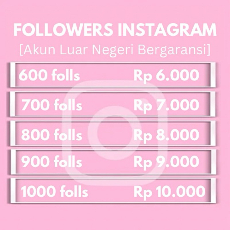 FOLLOWERS INSTAGRAM [Akun Luar Negeri Bergaransi]