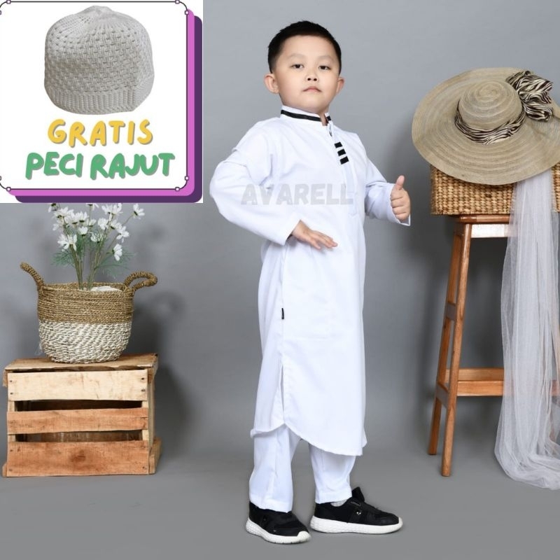"Koko SULTAN bonus PECI RAJUT" Baju koko Kurta Anak Laki Laki Lengan Panjang Gamis Anak Cowok Pakist