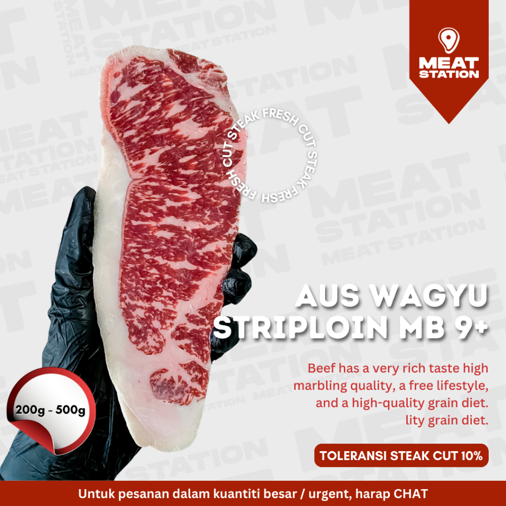 

AUS Wagyu Striploin MB 9+ / Beef Steak / Beef Import
