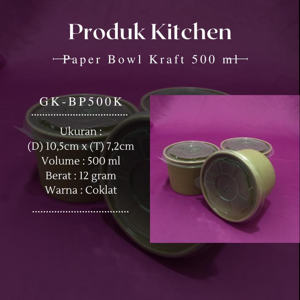 PAPER BOWL KRAFT 500 ML/MANGKOK KERTAS KRAFT TEBAL 500 ML/BOWL KRAFT 500 ML (GK-BP500K)