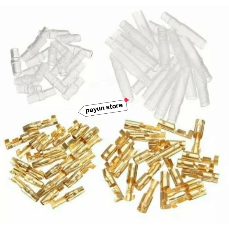 Skun Paket Bulat Soket Bulat Male Dan Female + Coper Karet (100 Set)