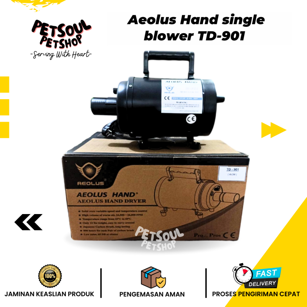 Aeolus Hand single blower H-901/TD-901 mesin pengering anjing kucing