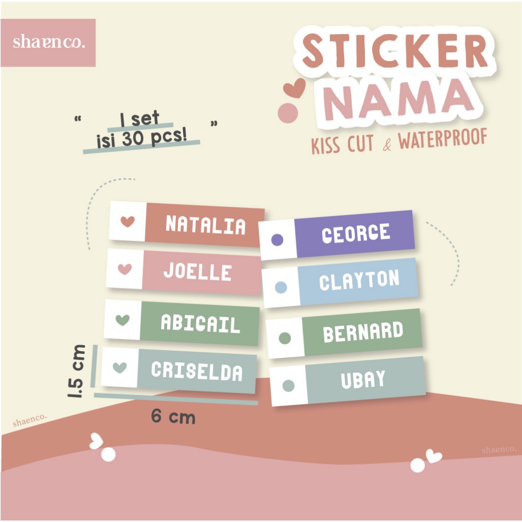 

STIKER LABEL KANTOR SEKOLAH NAMA ANAK COWO CEWE VINYL DECO