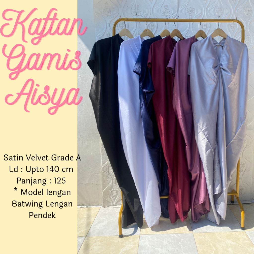 Kaftan Mahalini Gamis Mewah Satin Muslim Wanita Elegant Simple Mewah Gamis Terbaru Polos Dress Wanit