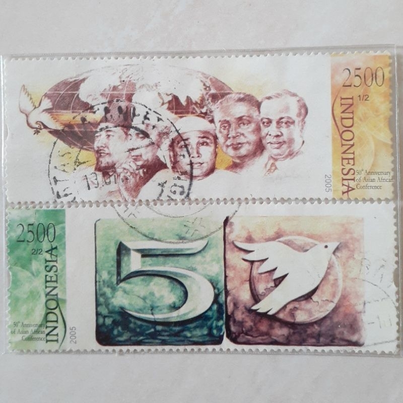 

Perangko Indonesia 50 Tahun Konferensi Asia Afrika Tahun 2005 set lengkap 2pcs