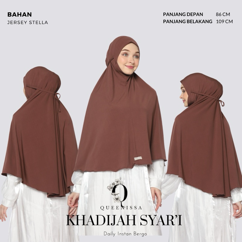 [KHADIJAH SYAR’I] Hijab Bergo Instan Malay Khadijah Syar’i - BY QUEENISSA