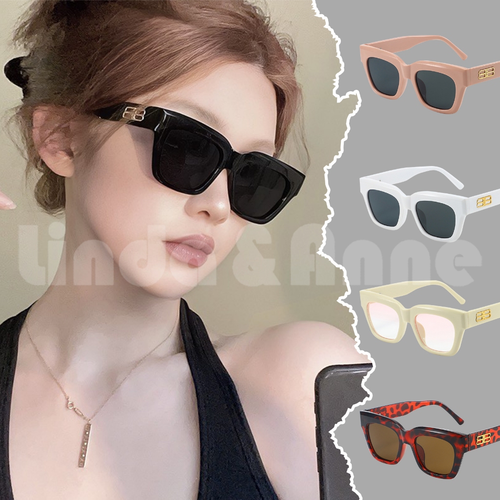 L&A - Kacamata Hitam Model Terbaru Sunglasses Anti Uv400 BB Logo Frame