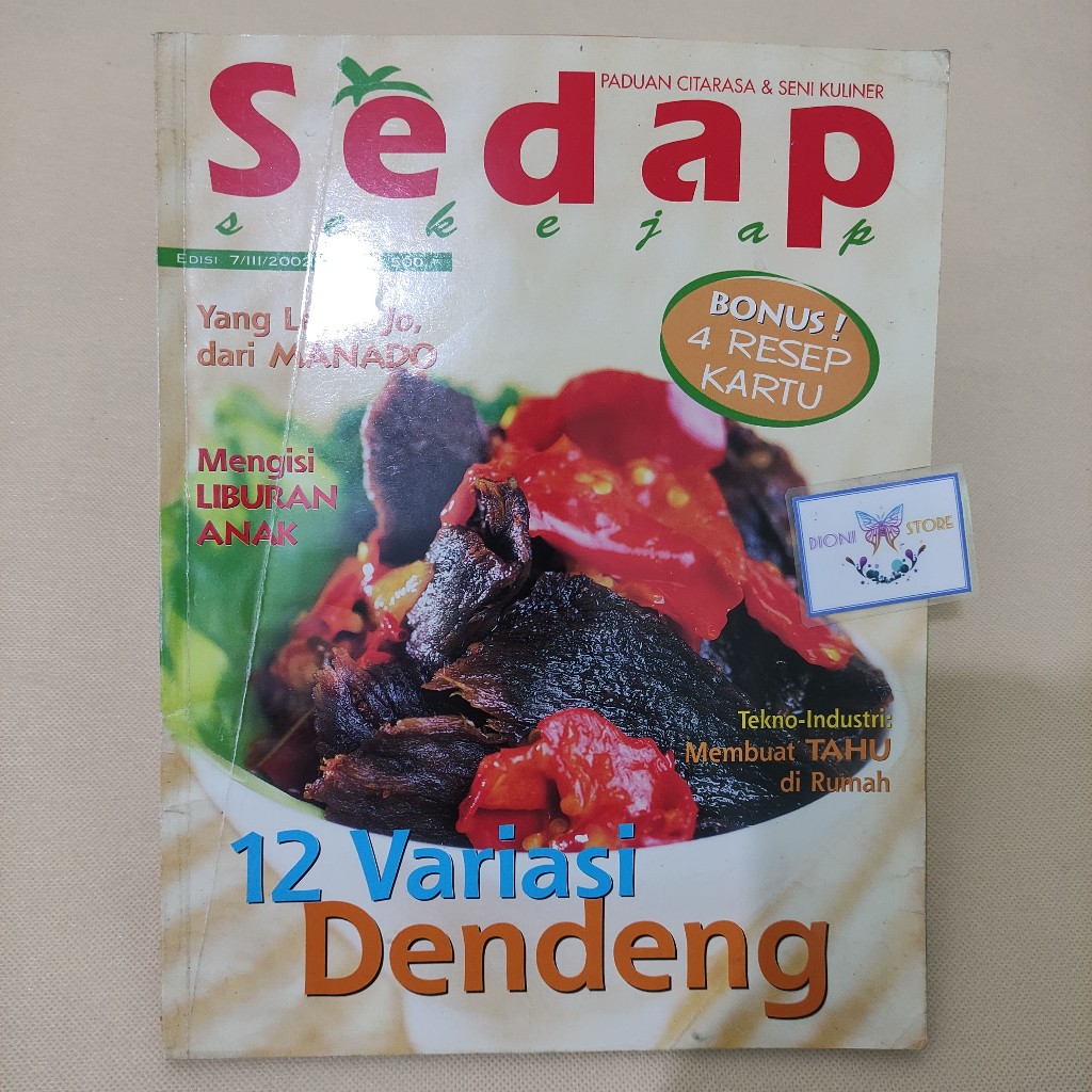 (ORIGINAL) Majalah Sedap Sekejap 12 Variasi Dendeng - Yang Lezat, Jo, dari Manado (Edisi 7/III/2002)