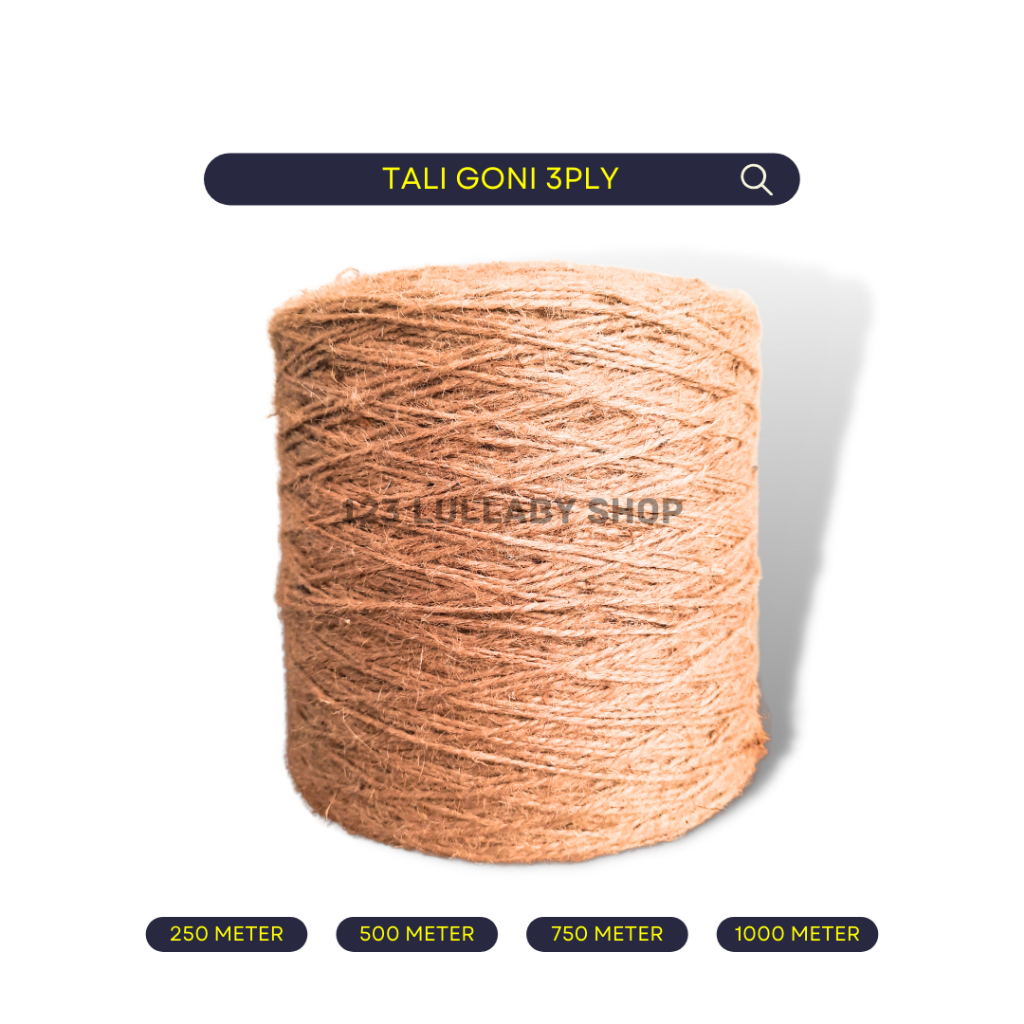 

Tali goni tali rami 2.5mm - 3mm 3ply tali kerajinan tali souvenir kerajinan DIY