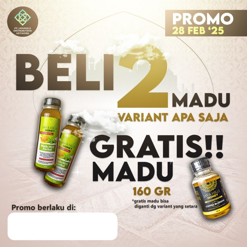 

Promo Java Hills Honey Sambut Ramadhan Beli 2 Gratis 1