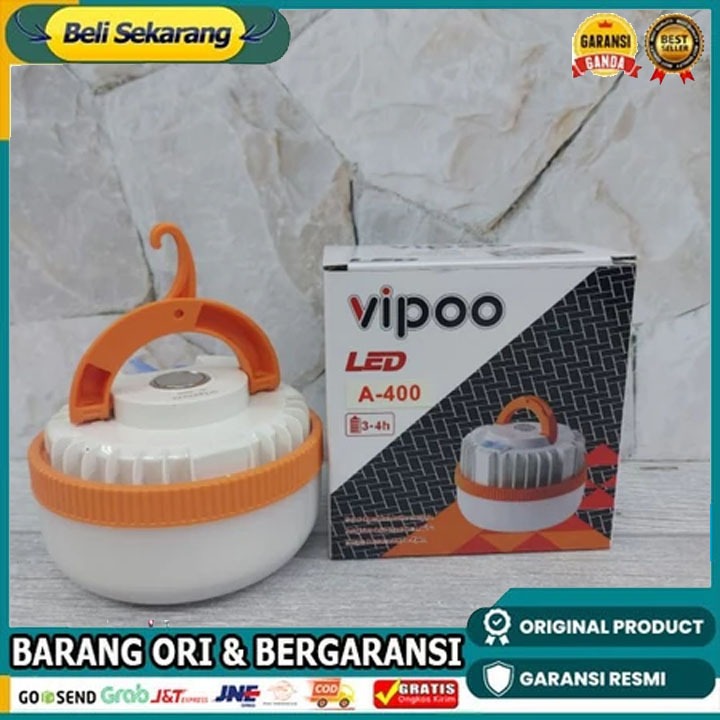 Lampu Emergency LED 400 Watt Super Terang VIPOO Lampu Camping Multifungsi A-400 promo new
