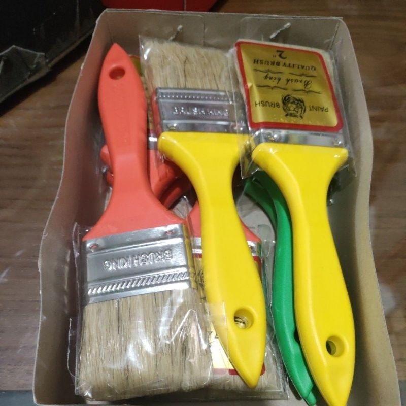 

kuas SJT/brush king bulu putih 1" & 2" gagang fiber