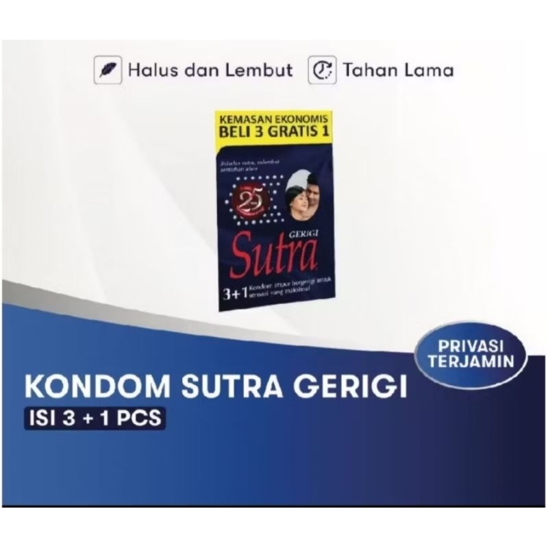 Kondom Sutra bergerigi 1box isi 3+1 original privasi aman