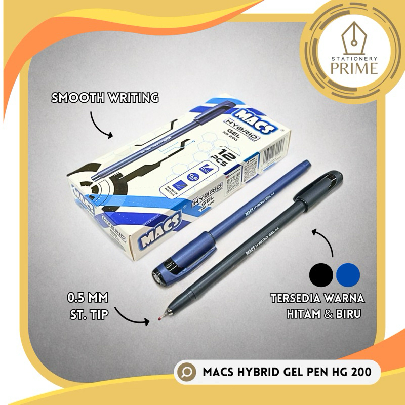 

MACS Hybrid Gel Pen HG 200 ( Pulpen / Pena / Ballpoint ) - Isi 12 pcs