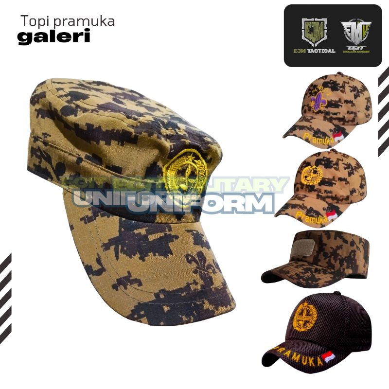 TOPI PET PRAMUKA TOPI LORENG PRAMUKA