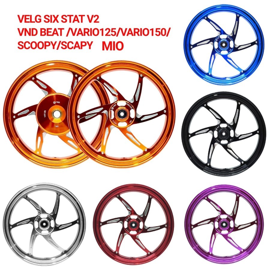 Velg VND Six Star V2 Mio M3 Z S / Fino / Soul GT / Xride 125 / Xeon