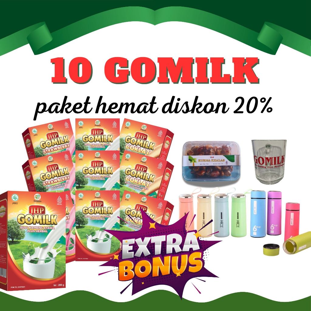 

Paket Gomilk 10 Box Susu Etawa Herbal