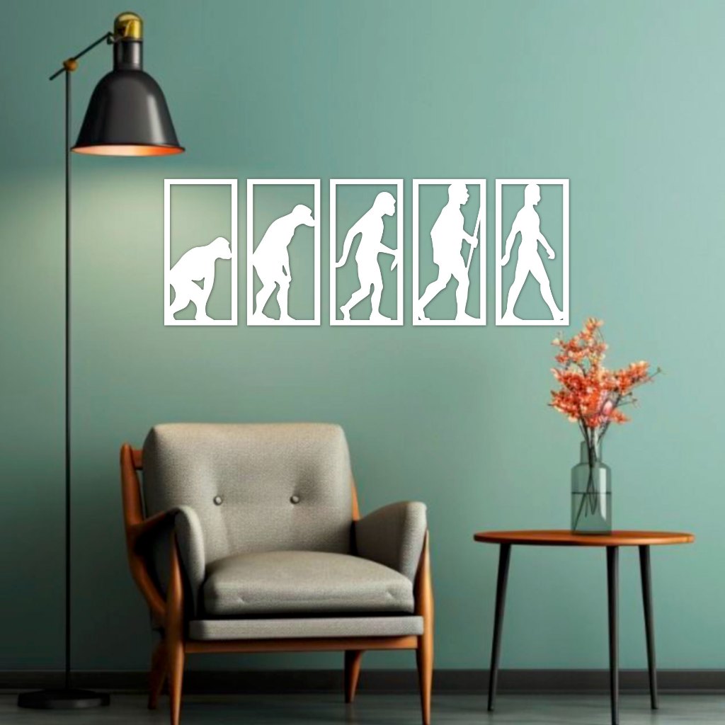 Pajangan Dinding Manusia Purba Bahan Kayu