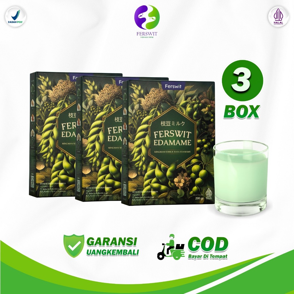 

Ferswit Susu Edamame Jepang - Untuk Asam Lambung, Gerd & Pencernaan PAKET 3BOX