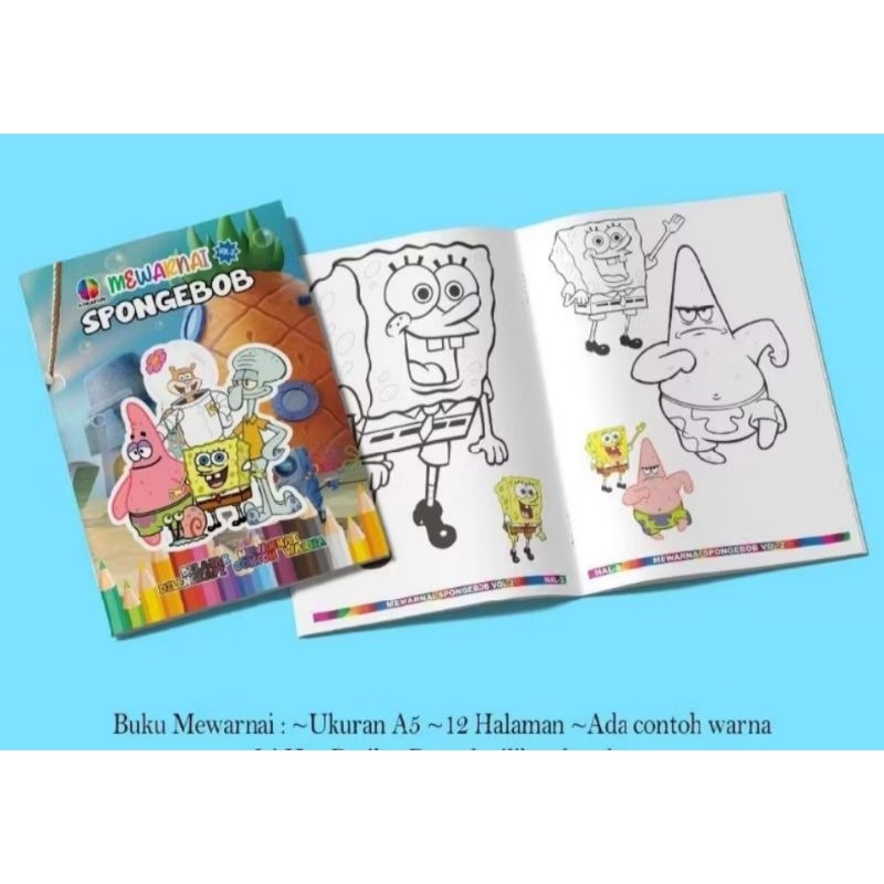 Buku mewarnai edukasi anak edisi Spongebob .