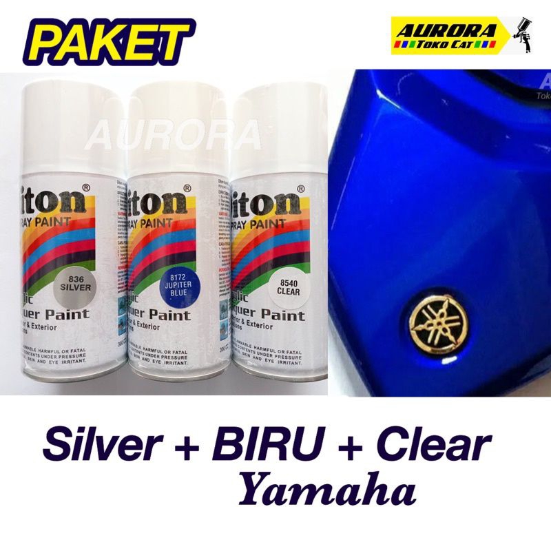 PAKET Diton Jupiter Blue 8172 Biru Yamaha Metalik 300ml | Cat Semprot Sepeda Motor Mobil