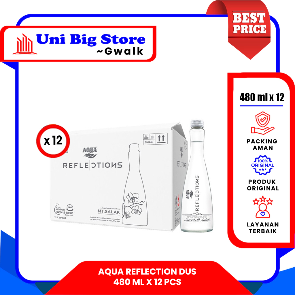 

AQUA REFLECTION AIR MINERAL BOTOL KACA DUS - (380 ml x 12 pcs)