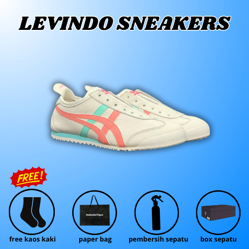 Onitsuka tiger slip on kulit white orange blue